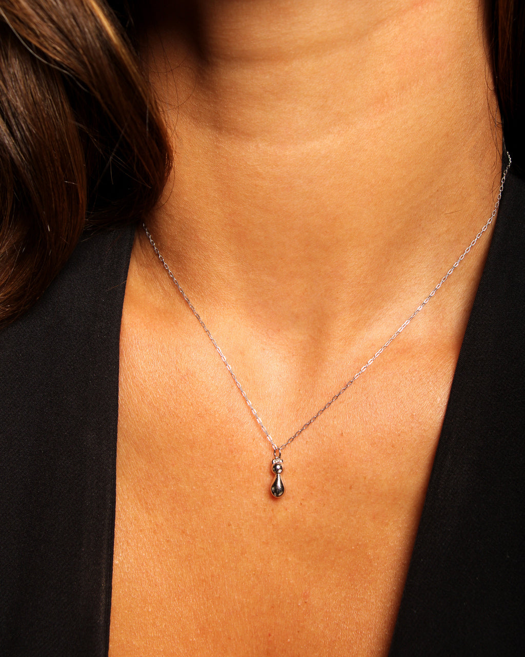 Colgante Gato Plateado VESIICA-3